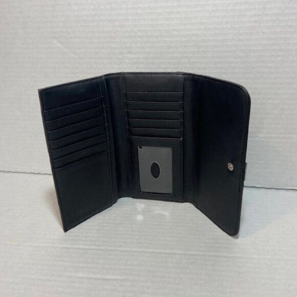 GUESS Women's Black Wallet Guess Logo embossed Zip Organizer vintage 1981 7653 - Picture 5 of 5